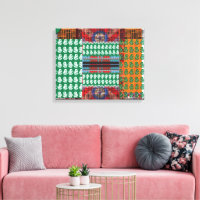 Een groen en zwart patroon met een boom in het mid