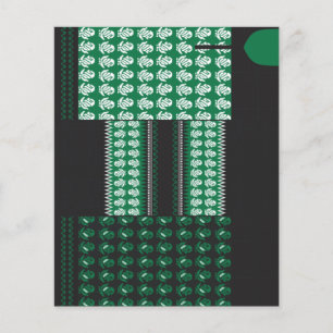 Een groen en zwart patroon met een boom in het mid flyer