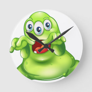 Een groen monster in gruwelijkheid ronde klok