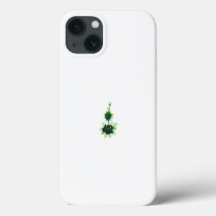 Een groen roos met bladeren op een witte achtergro Case-Mate iPhone case