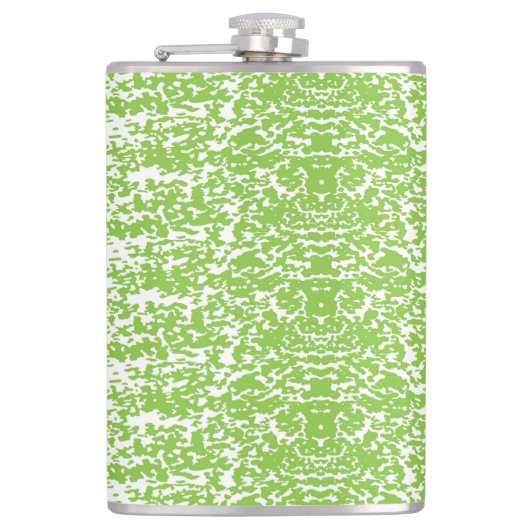 Een groen-witte abstracte achtergrond heupfles (Voorkant)