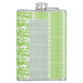 Een groen-witte abstracte achtergrond heupfles (Achterkant)