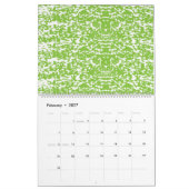 Een groen-witte abstracte achtergrond kalender (Feb 2027)