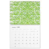 Een groen-witte abstracte achtergrond kalender (Jan 2027)