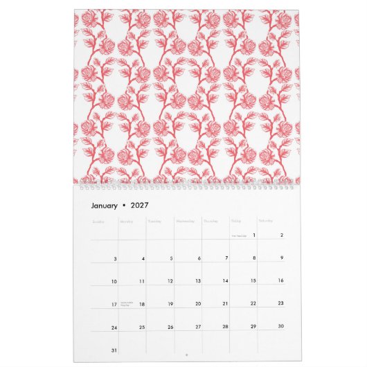 Een groen-witte abstracte achtergrond kalender (Jan 2027)