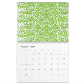 Een groen-witte abstracte achtergrond kalender (Feb 2027)