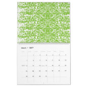 Een groen-witte abstracte achtergrond kalender (Mar 2027)