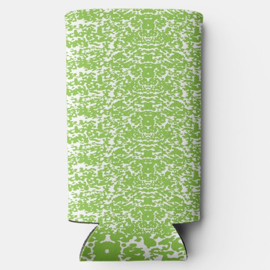 Een groen-witte abstracte achtergrond seltzer blikjeskoeler (Achterkant)