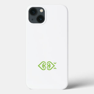 Een groen-witte logo met een gestileerd ontwerp Case-Mate iPhone case