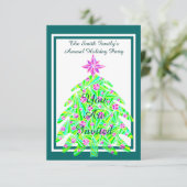 Een groene Abstracte kerstfeestdag Kaart (Staand voorkant)