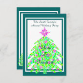 Een groene Abstracte kerstfeestdag Kaart (Voorkant / Achterkant)