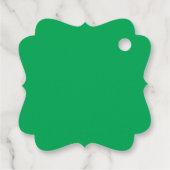 Een groene achtergrond met een bedankjes labels (Achterkant)