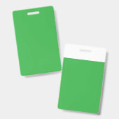 Een groene achtergrond met een witte rand badge (Voor- en achterkant)