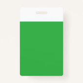 Een groene achtergrond met een witte rand badge (Achterkant)