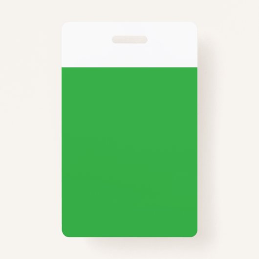 Een groene achtergrond met een witte rand badge (Achterkant)