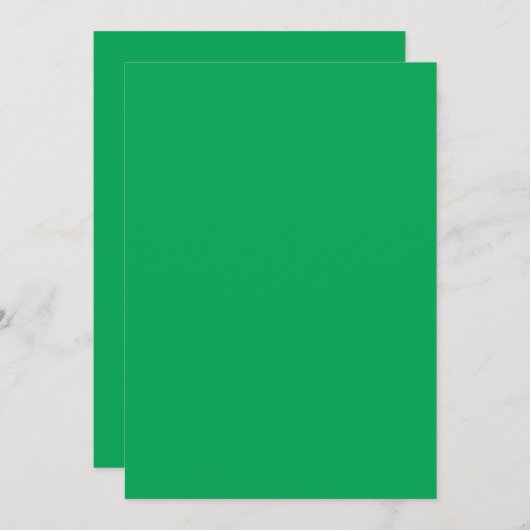 Een groene achtergrond met een witte rand bedankkaart (Voorkant / Achterkant)