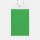 Een groene achtergrond met een witte rand cadeaulabel (Achterkant)