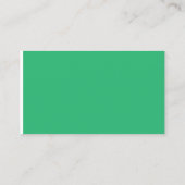 Een groene achtergrond met een witte rand contactkaartje (Achterkant)