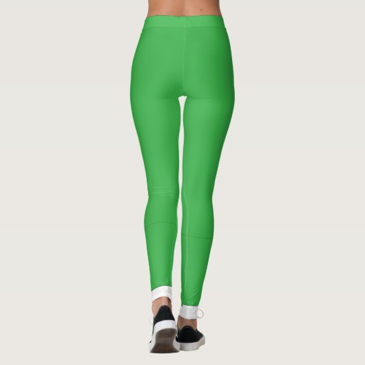 Een groene achtergrond met een witte rand leggings (Achterkant)