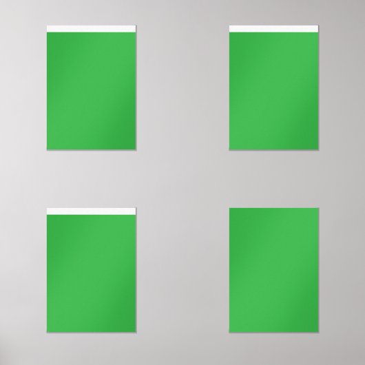 Een groene achtergrond met een witte rand muurkunst sets (Voorkant)