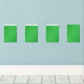 Een groene achtergrond met een witte rand muurkunst sets (Houten vloer)