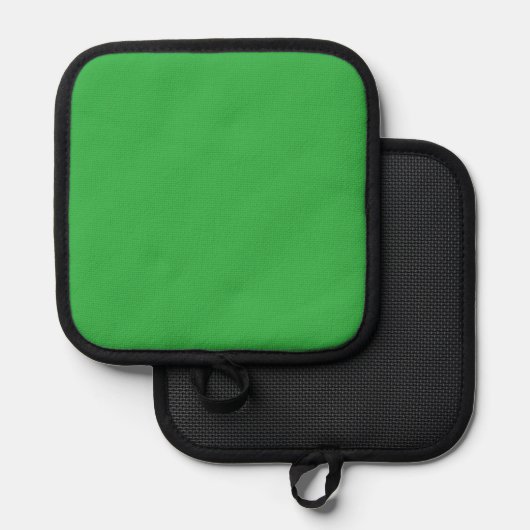 Een groene achtergrond met een witte rand pannenlap (Voorkant / Achterkant)