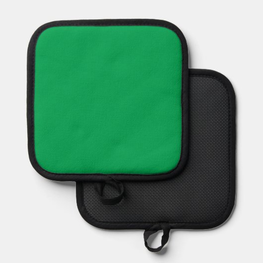 Een groene achtergrond met een witte rand pannenlap (Voorkant / Achterkant)