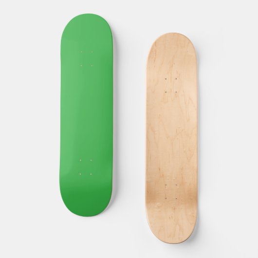 Een groene achtergrond met een witte rand persoonlijk skateboard (Voorkant)