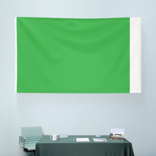 Een groene achtergrond met een witte rand spandoek (Beurs)