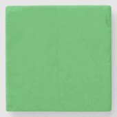 Een groene achtergrond met een witte rand stenen onderzetter (Voorkant)