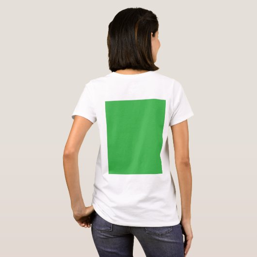 Een groene achtergrond met een witte rand t-shirt (Achterkant volledig)