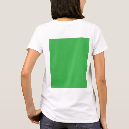 Een groene achtergrond met een witte rand t-shirt (Achterkant)