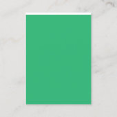 Een groene achtergrond met een witte rand visitekaartje (Achterkant)