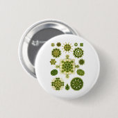 Een groene algen ronde button 5,7 cm (Voorkant /achterkant)