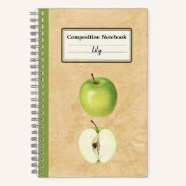 Een groene appel en een half gepersonaliseerde com notitieboek