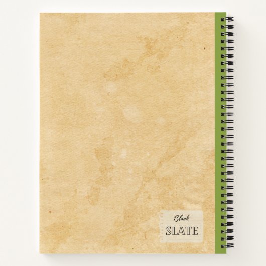 Een groene appel en een half gepersonaliseerde com notitieboek (Achterkant)