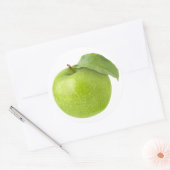Eén groene appel ronde sticker (Envelop)