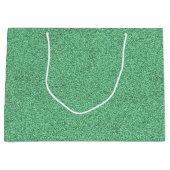 Een groene cadeautas met een wit touw handvat (Voorkant)