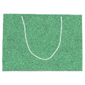 Een groene cadeautas met een wit touw handvat (Achterkant)