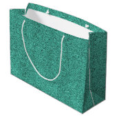 Een groene cadeautas met een witte handgreep (Achterkant Gekanteld)