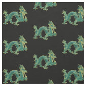 Een groene draak met goudversiering stof (Swatch)