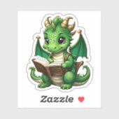 Een groene drakenlezing Sticker (Vel)