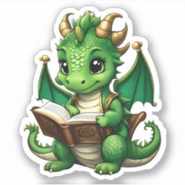 Een groene drakenlezing Sticker