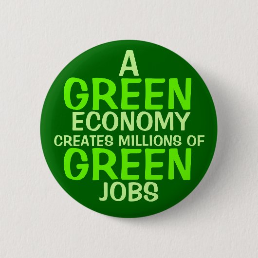 Een groene economie ronde button 5,7 cm (Voorkant)