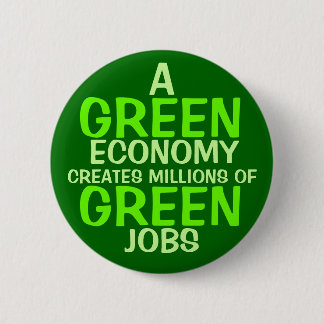 Een groene economie ronde button 5,7 cm