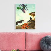 Een groene en adembenemende planeet canvas afdruk (Insitu (Woonkamer))