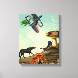 Een groene en adembenemende planeet canvas afdruk