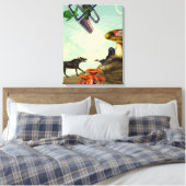 Een groene en adembenemende planeet canvas afdruk (Insitu (Slaapkamer))