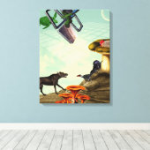 Een groene en adembenemende planeet canvas afdruk (Insitu (Houten vloer))