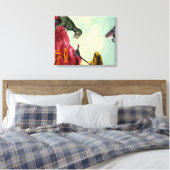 Een groene en adembenemende planeet canvas afdruk (Insitu (Slaapkamer))